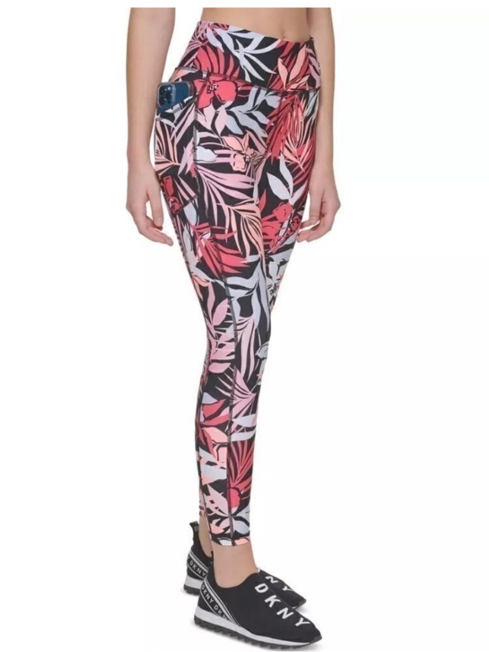 NWT DKNY Sport High-Waist 7/8 Legging
Jungle Bloom Pink Black Red Large